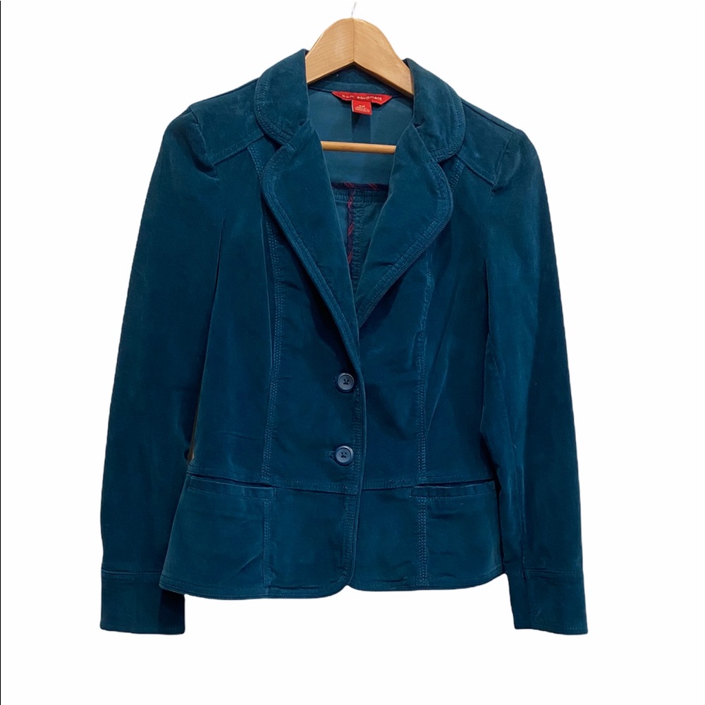 BUM EQUIPMENT Teal Corduroy Jacket. Rare and unique Size Small in GUC